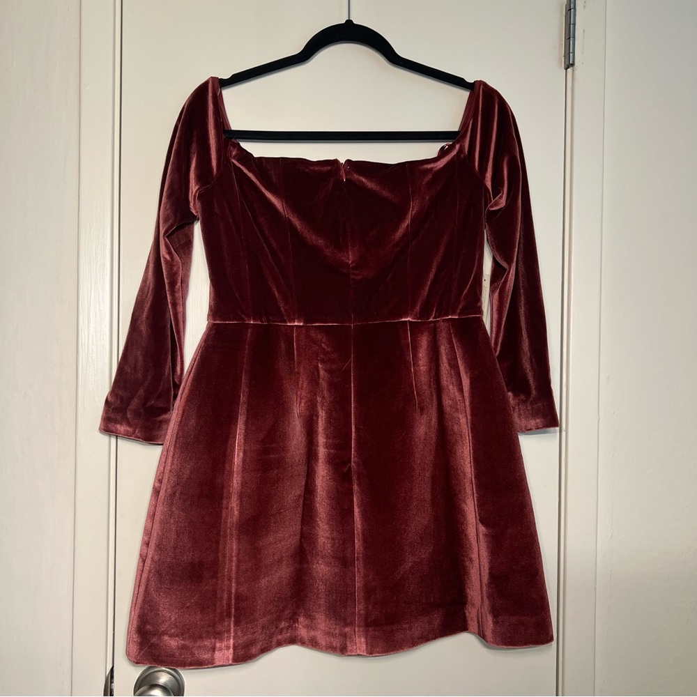 Anthropologie- Hutch Long-Sleeve Square-Neck Mini Dress - Picture 5 of 9
